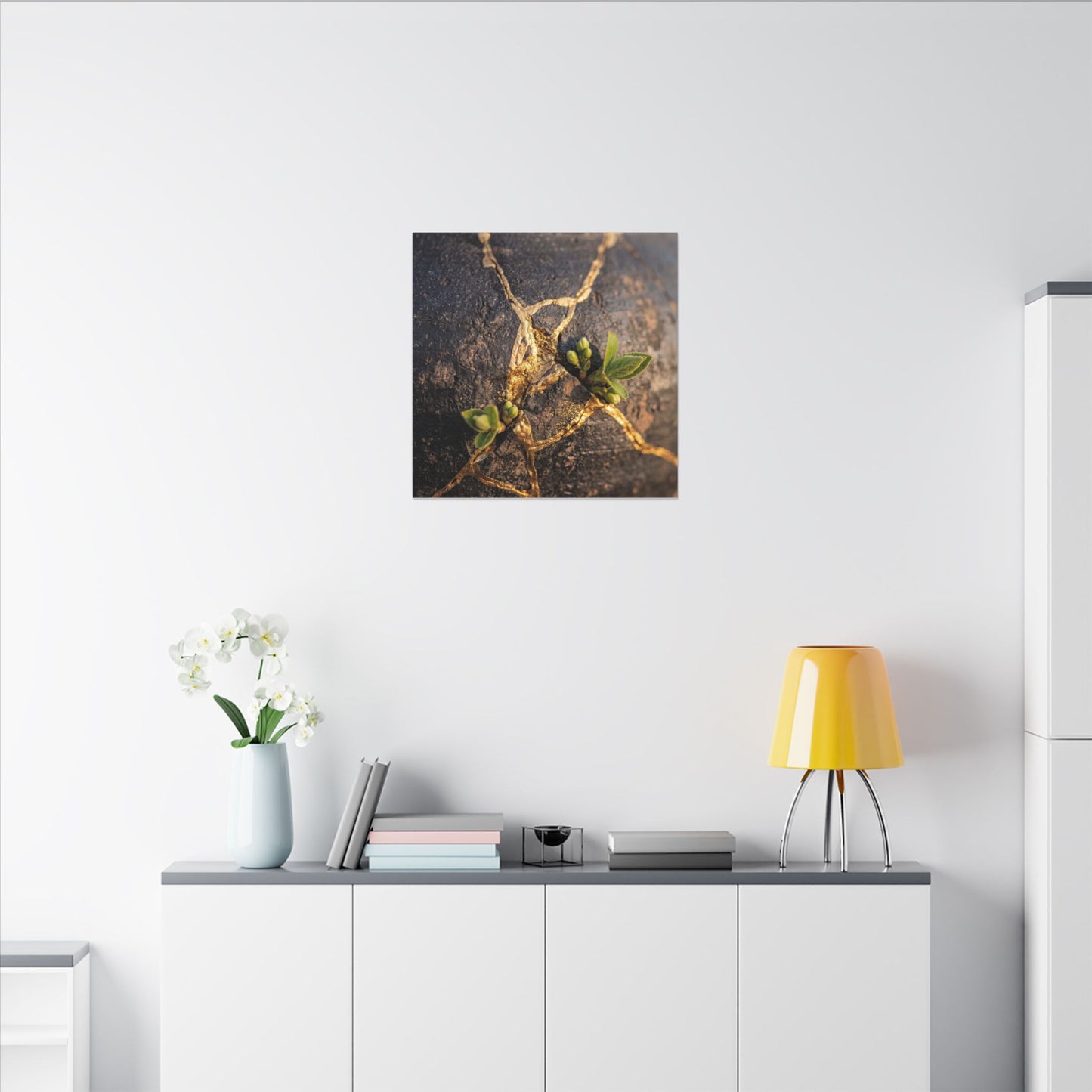 Rust Patina Gold Repair Canvas Art | Resilient Kintsugi Art