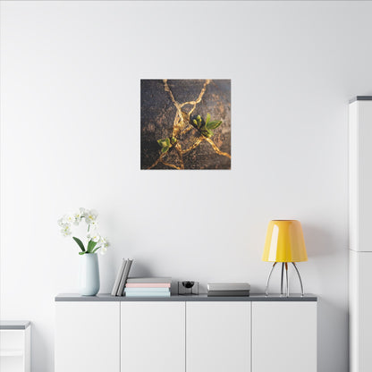 Rust Patina Gold Repair Canvas Art | Resilient Kintsugi Art