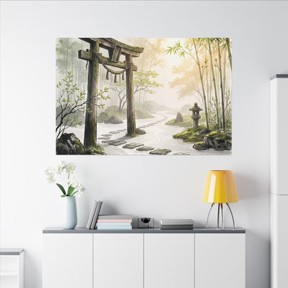 Peaceful Torii Gate Canvas Art - Karesansui Zen