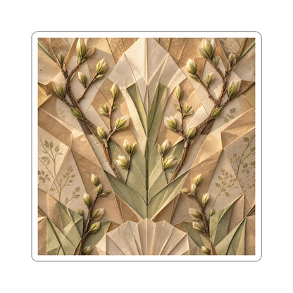 Earthy Paper Fold Sticker - Japanese Pattern Japandi