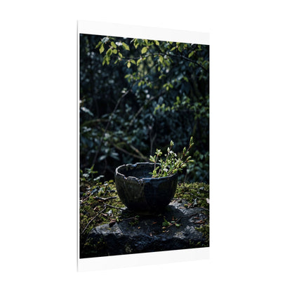 Dappled Ceramic Bowl Canvas Art - Dark Japandi Datsuzoku