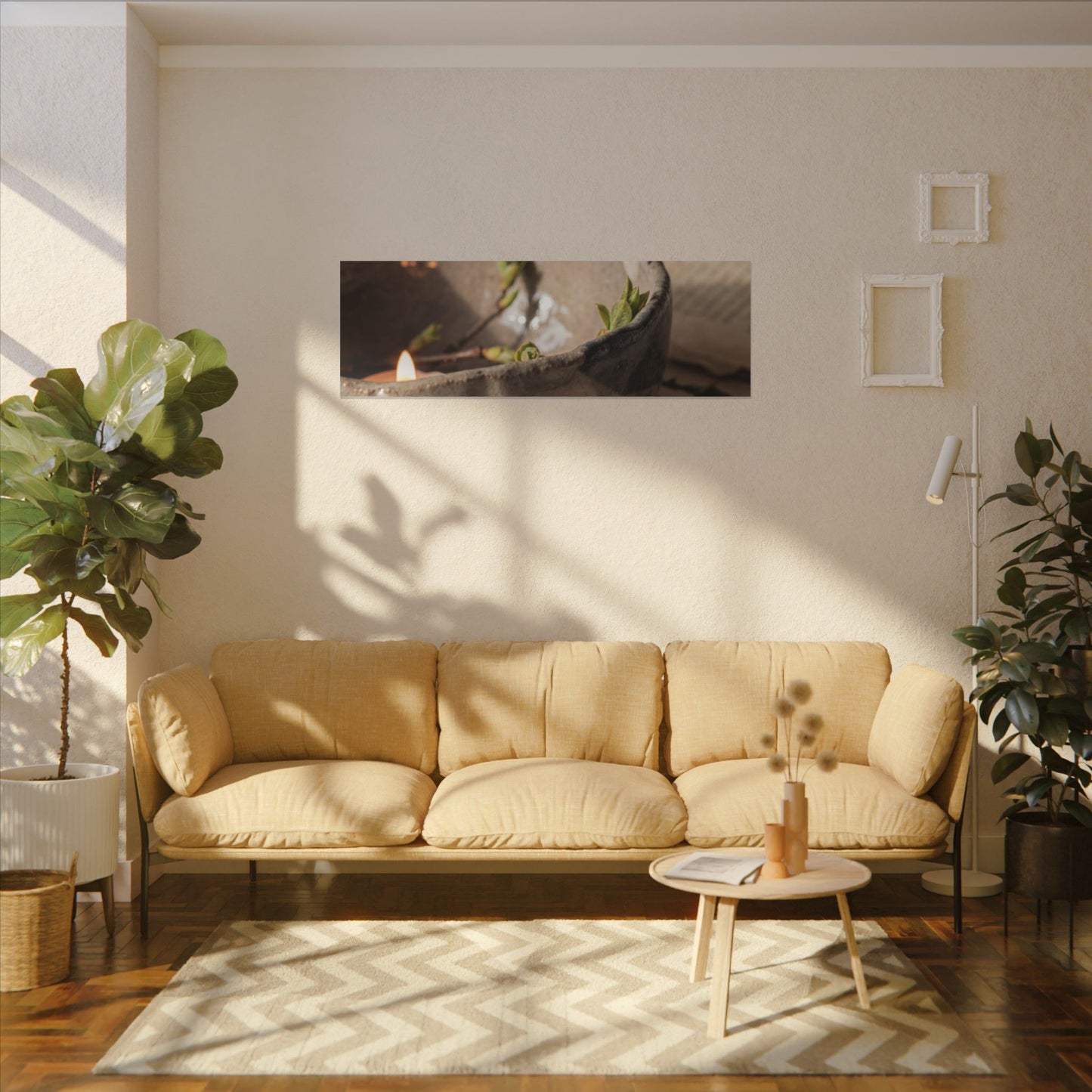 Candlelight Ceramic Bowl Canvas Art - Japandi Ma