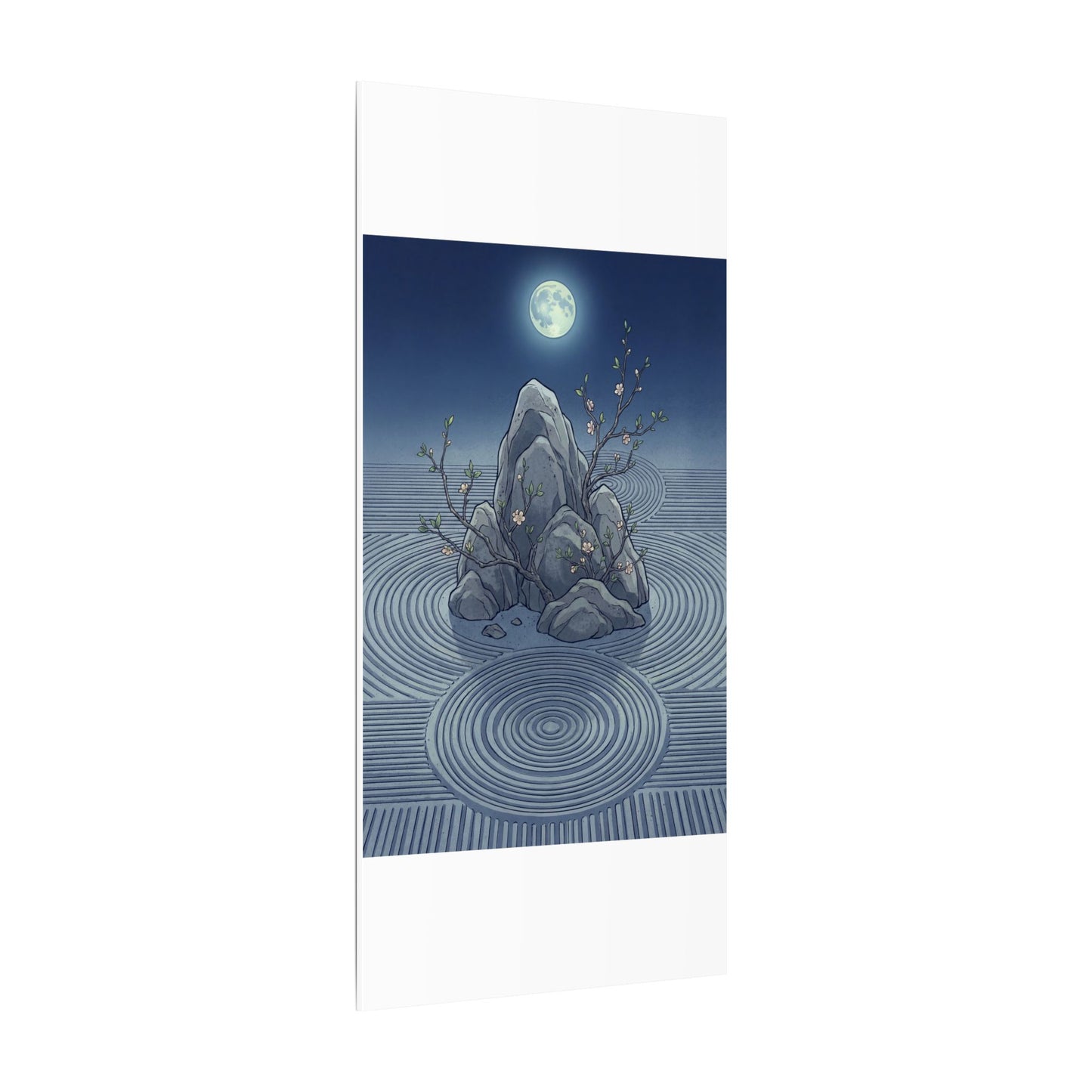 Spring Rock Garden Ukiyo E Inspired Canvas Art | Tranquil Decor