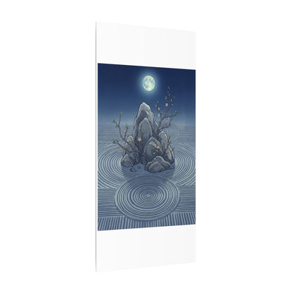 Spring Rock Garden Ukiyo E Inspired Canvas Art | Tranquil Decor