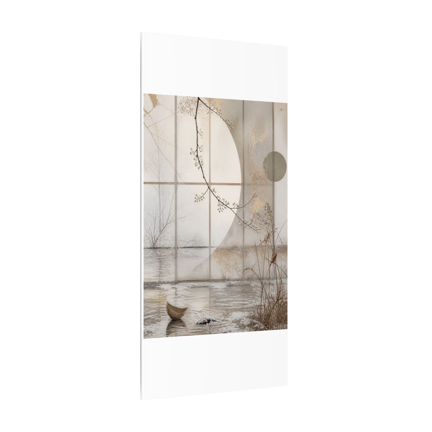 Winter Shoji Screen Japanese Pattern Canvas Art | Elegant Decor