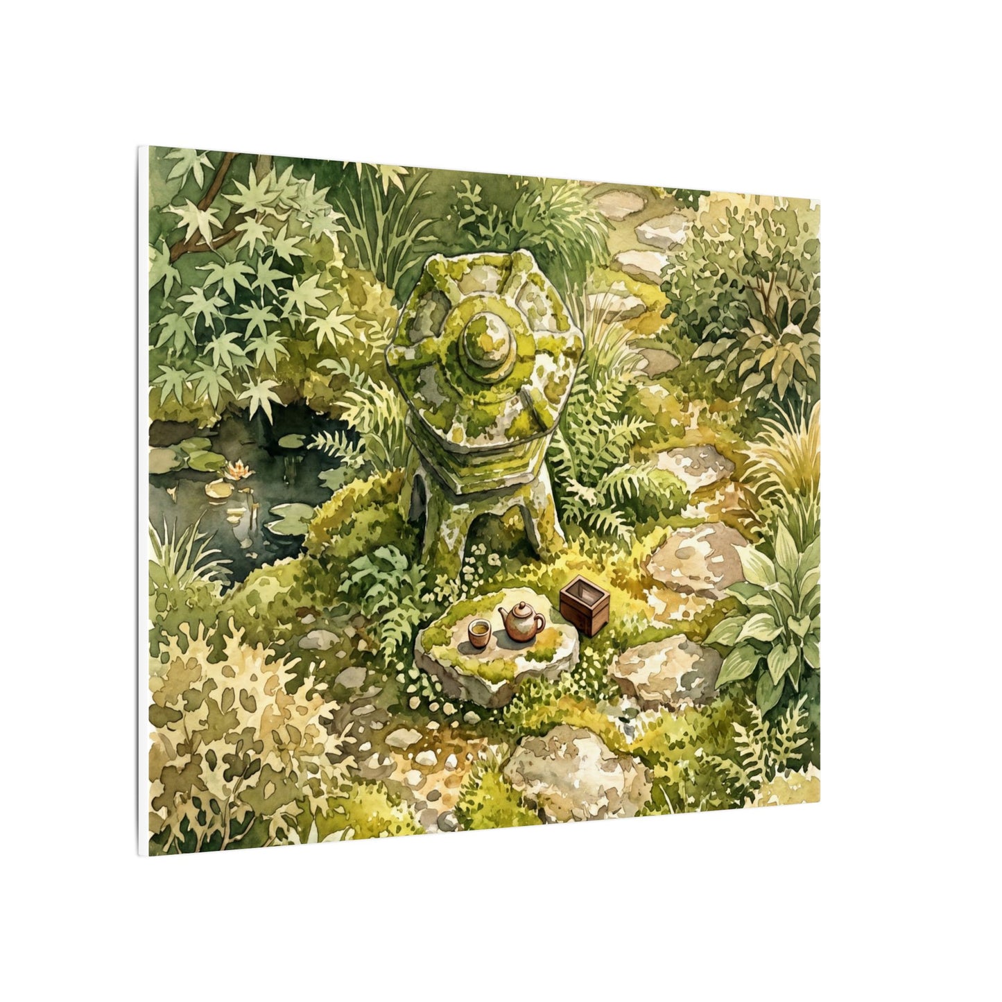 Datsuzoku Stone Lantern Canvas Art - Japandi Watercolor