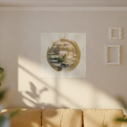 Peaceful Lotus Flower Canvas Art - Enso Zen