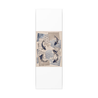 Earthy Koi Pond Canvas Art - Japanese Pattern Japandi