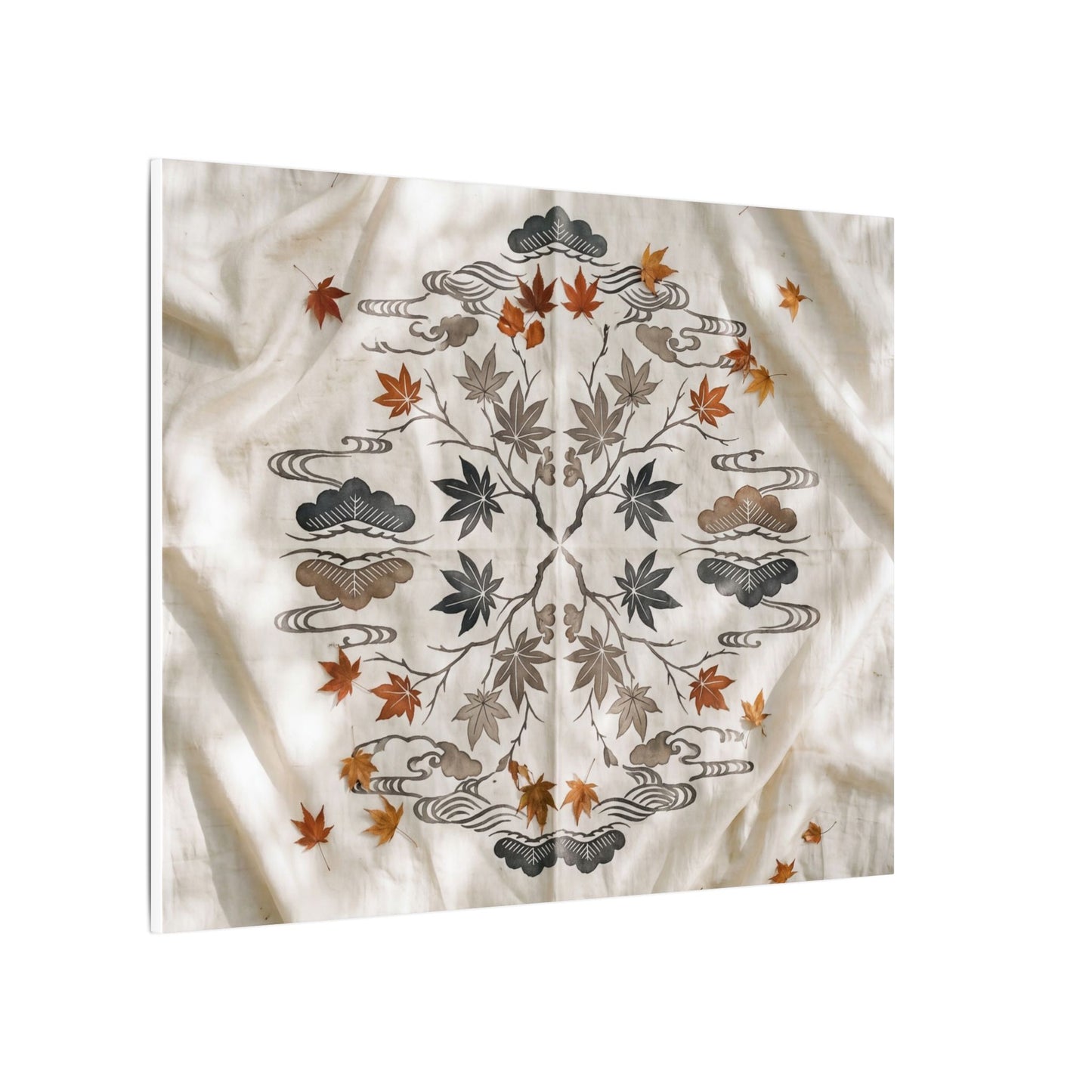 Elegant Silk Drape Canvas Art - Japanese Pattern Japandi