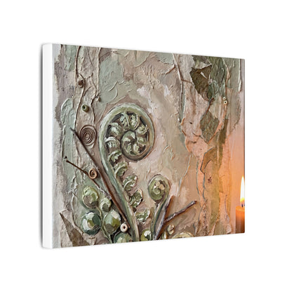 Datsuzoku Fern Unfurling Canvas Art - Japandi Texture