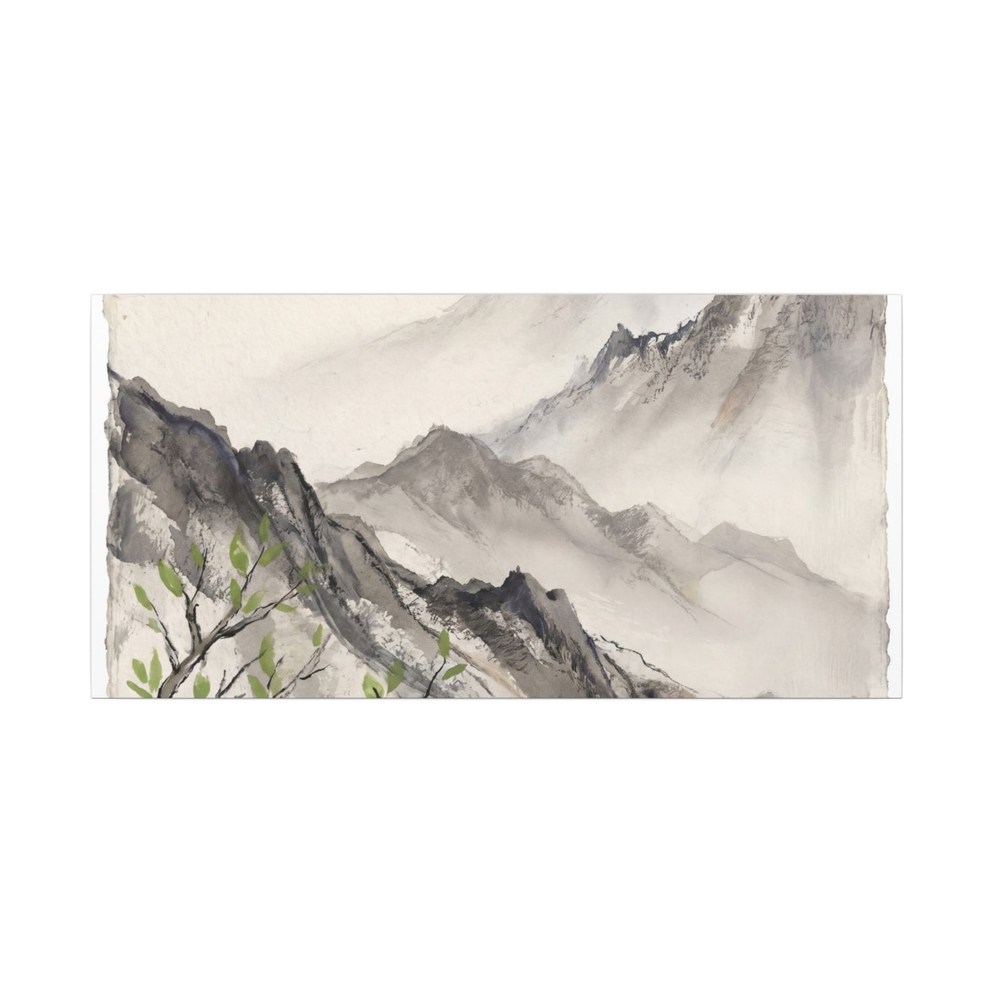 Spring Mountain Mist Texture Canvas Art | Warm Decor