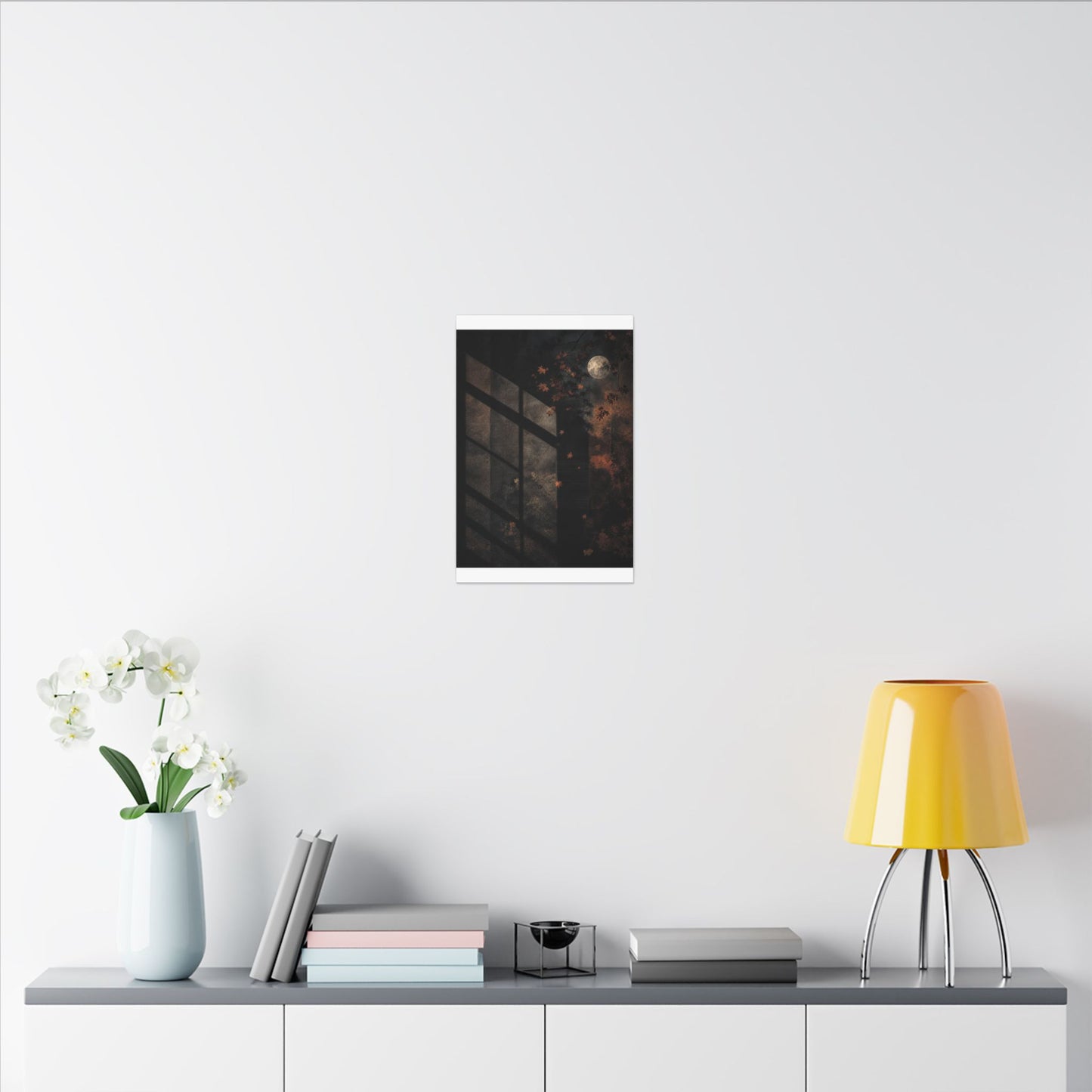 Sophisticated Shadow Play Canvas Art - Dark Texture Dark Japandi