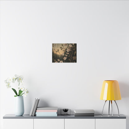 Spring Cherry Blossom Herbarium Canvas Art | Nostalgic Decor