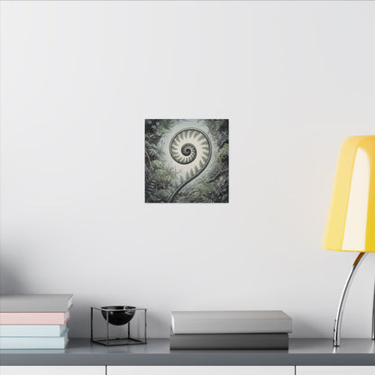 Zen Fern Unfurling in Dawn | Ukiyo E Inspired Canvas Art