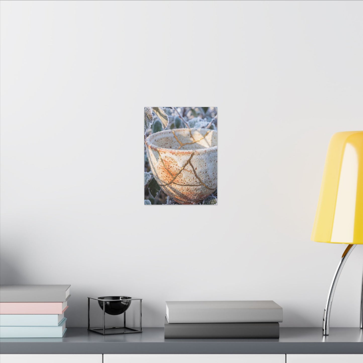 Resilient Ceramic Bowl Canvas Art - Gold Vein Kintsugi