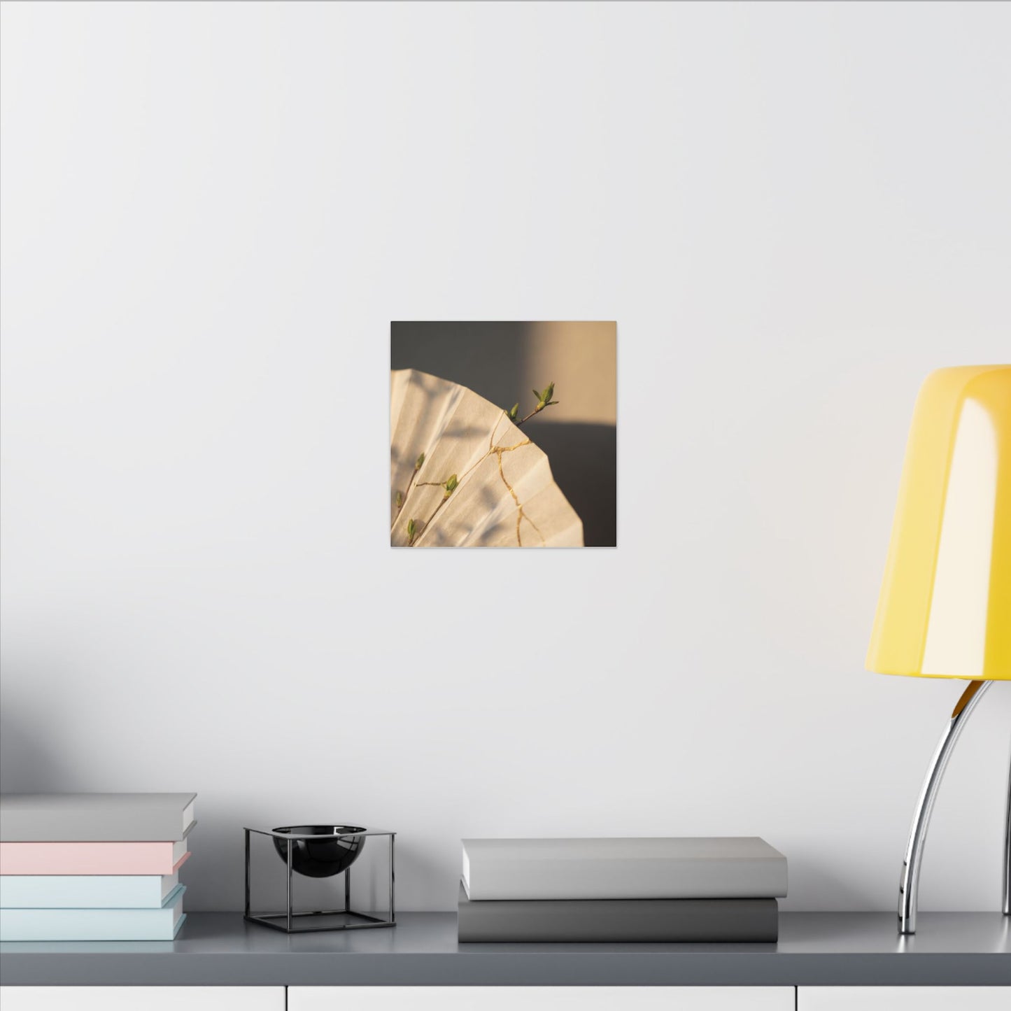 Paper Fold Gold Vein Canvas Art | Healing Kintsugi Art