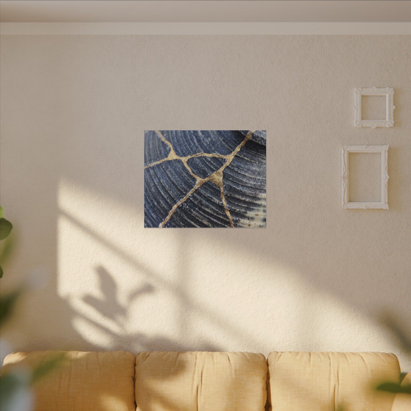 Shibui Water Ripple Canvas Art - Kintsugi Gold Repair