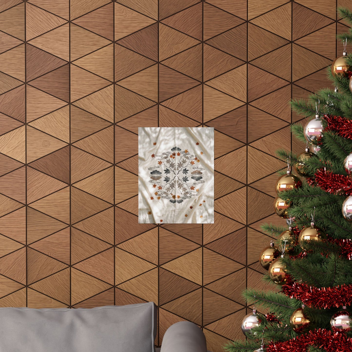 Warm Silk Drape Wall Art Print - Japanese Pattern Japandi