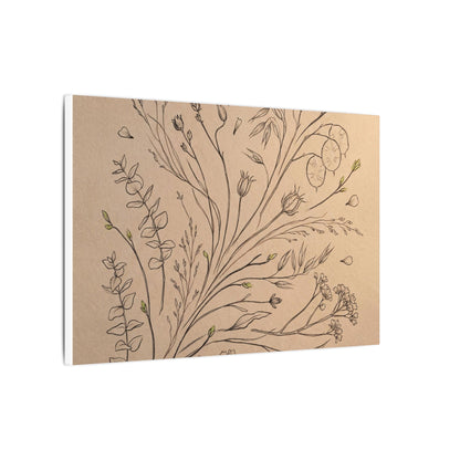 Dried Flowers Canvas Art | Spring Japandi Minimal Line Art