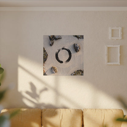 Rock Garden Canvas Art | Winter Zen Enso Art