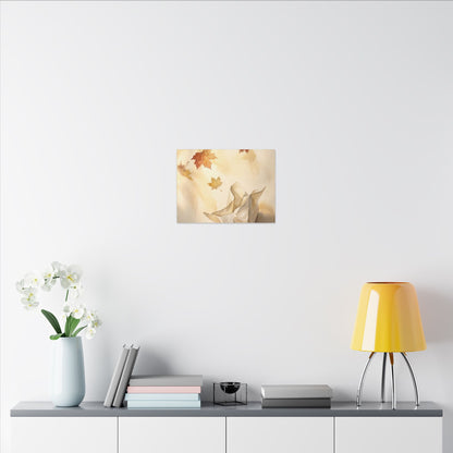 Japandi Paper Fold in Golden Hour | Watercolor Canvas Art