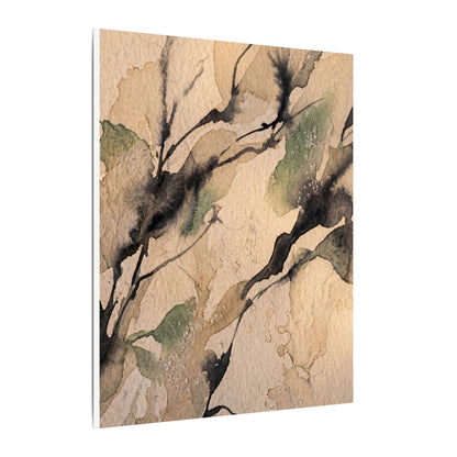 Japandi Shadow Play in Golden Hour | Watercolor Canvas Art