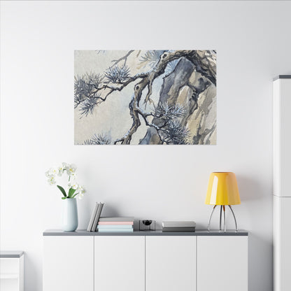 Moonlight Pine Tree Canvas Art - Japandi Seijaku