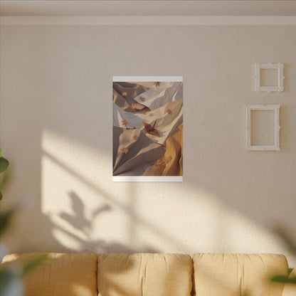 Autumn Paper Fold Minimal Line Canvas Art | Cozy Decor