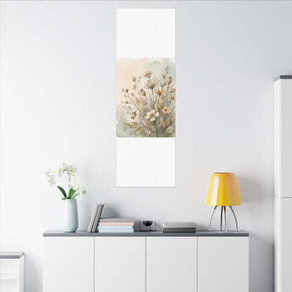 Summer Dried Flowers Watercolor Canvas Art | Elegant Decor