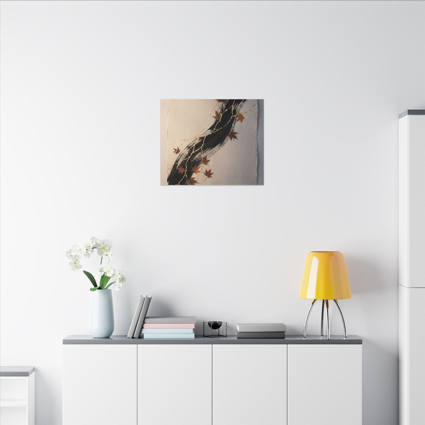 Dawn Ink Brushstroke Canvas Art - Kintsugi Ma