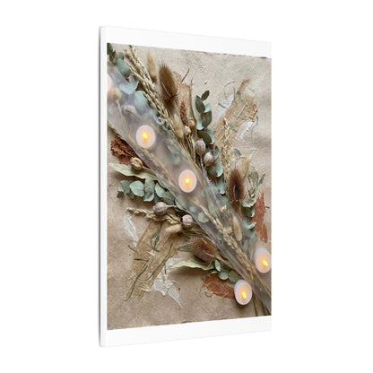 Candlelight Dried Flowers Canvas Art - Japandi Kanso
