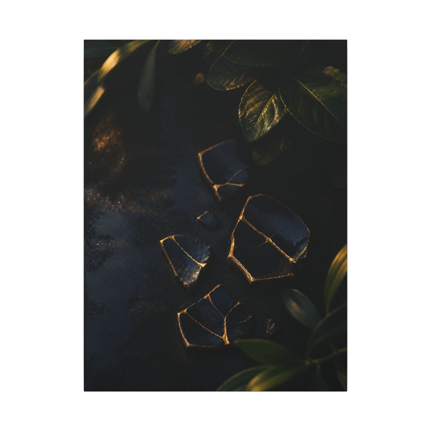 Summer Broken Pottery Moody Minimal Canvas Art | Atmospheric Decor