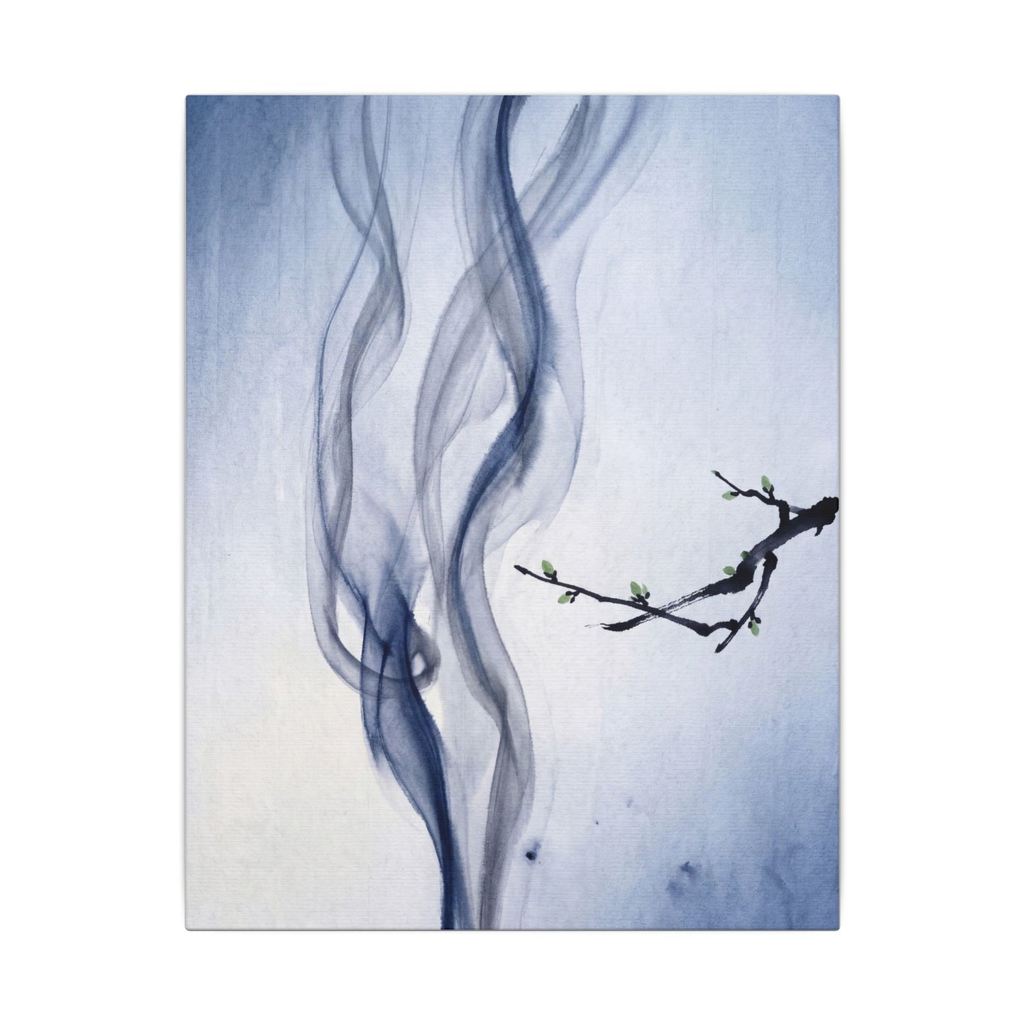 Incense Smoke Spring Canvas Art | Zen Tranquil Design