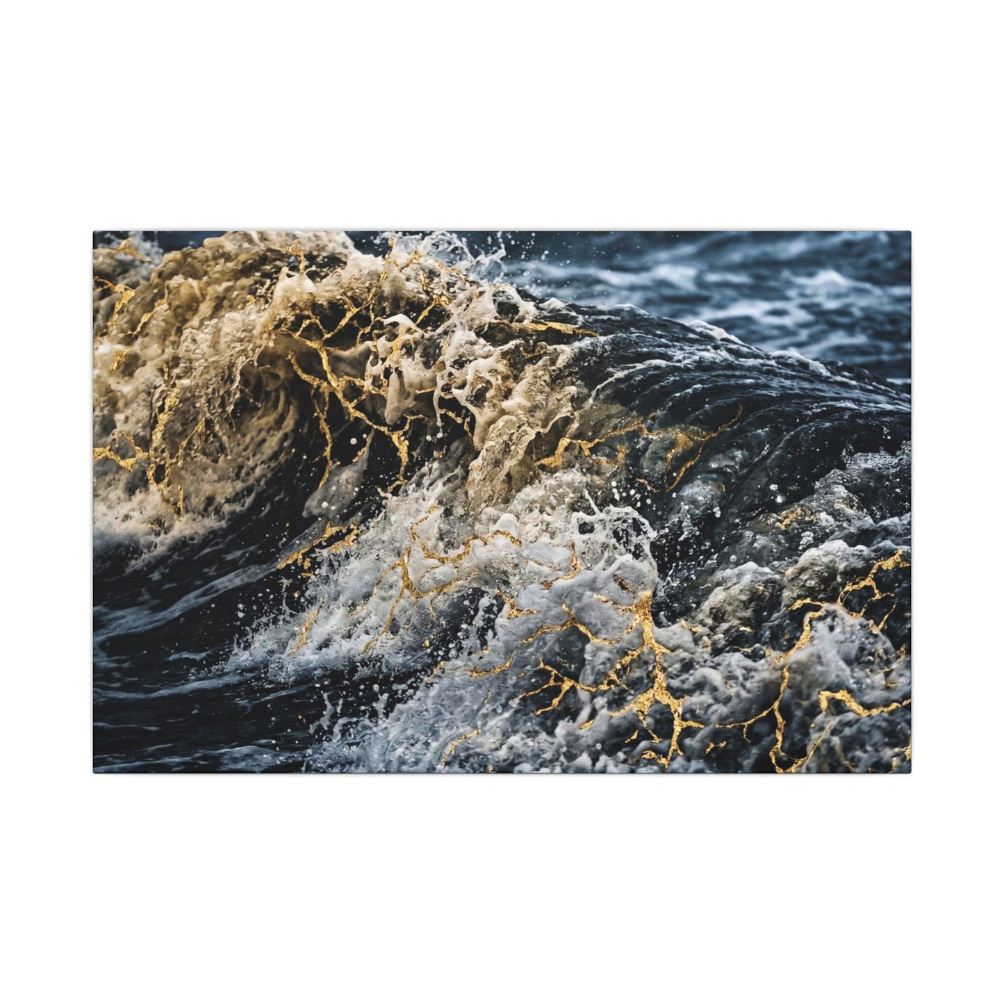 Ocean Wave Winter Canvas Art | Kintsugi Artful Design