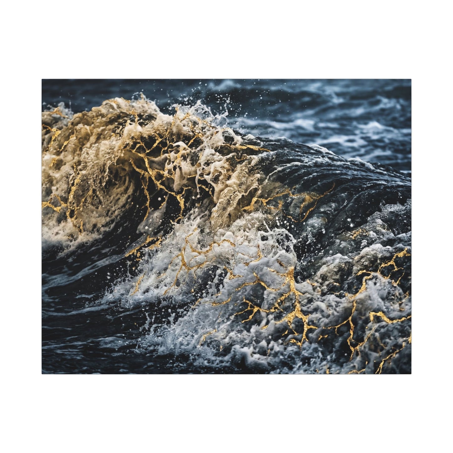 Ocean Wave Winter Canvas Art | Kintsugi Artful Design
