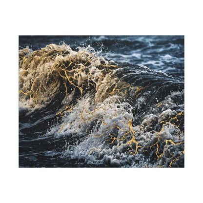 Ocean Wave Winter Canvas Art | Kintsugi Artful Design