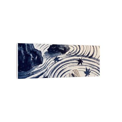 Zen Rock Garden in Golden Hour | Sumi E Canvas Art