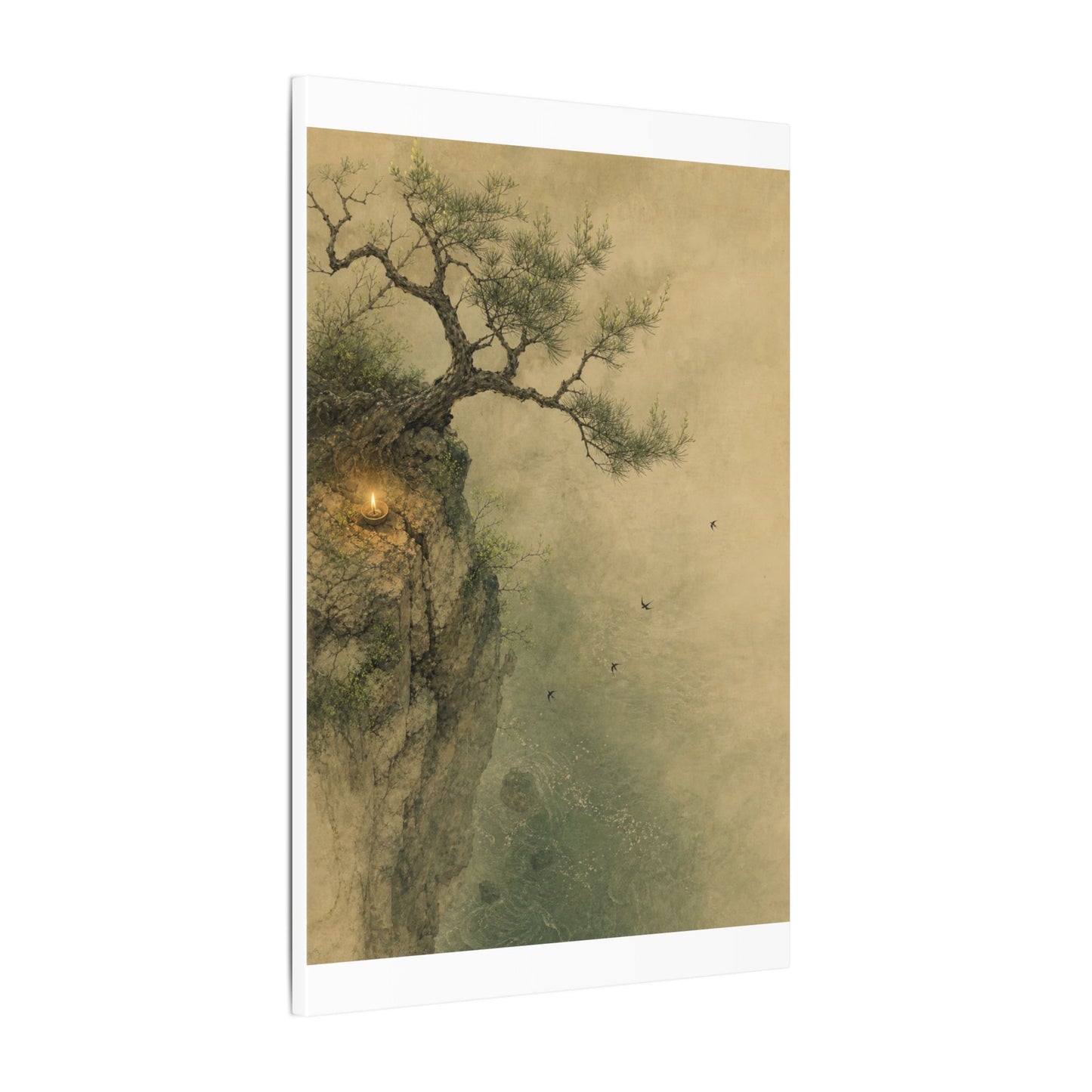 Spring Pine Tree Minimal Line Canvas Art | Earthy Decor