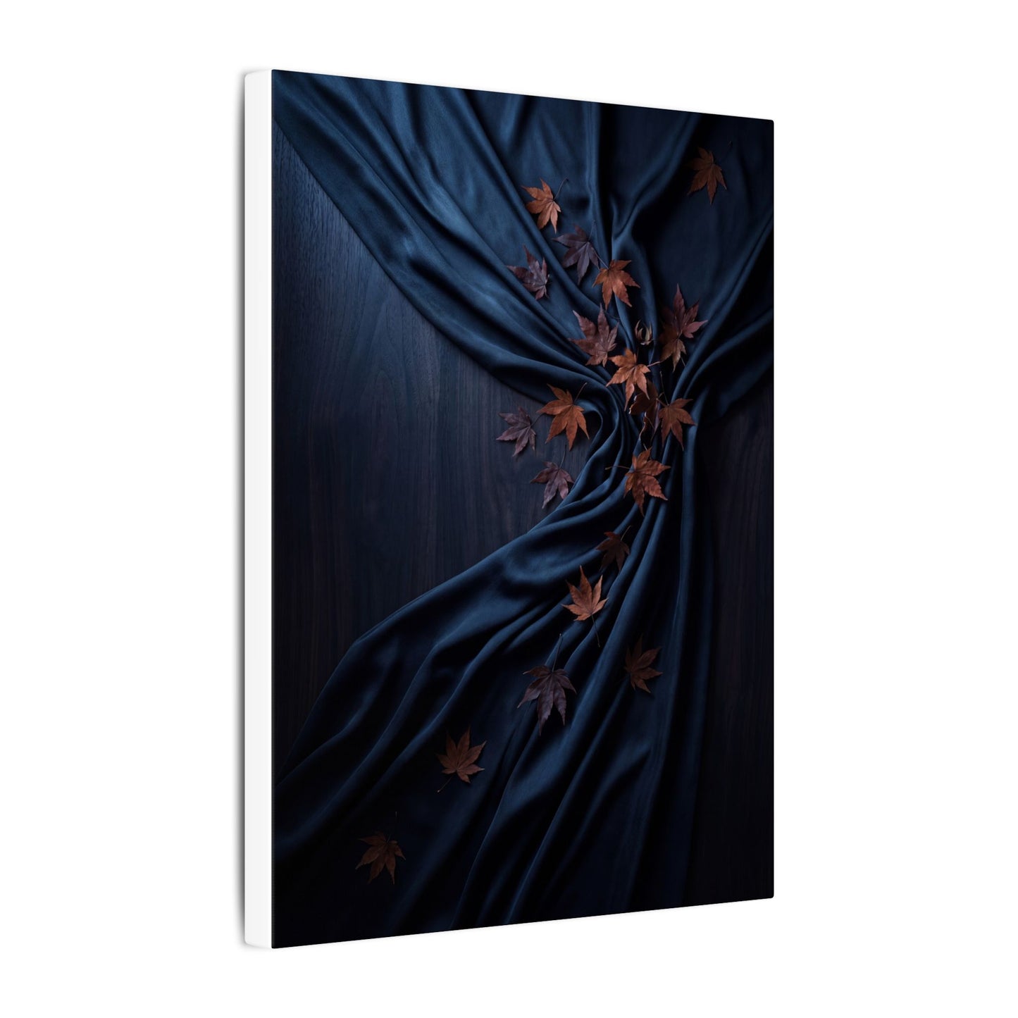 Silk Drape Autumn Canvas Art | Dark Japandi Sophisticated Design