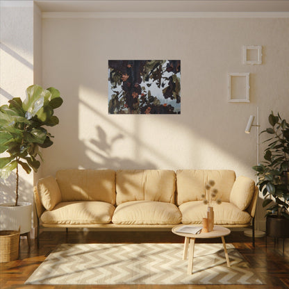 Rust Patina Charcoal Ink Canvas Art | Sophisticated Dark Japandi Art