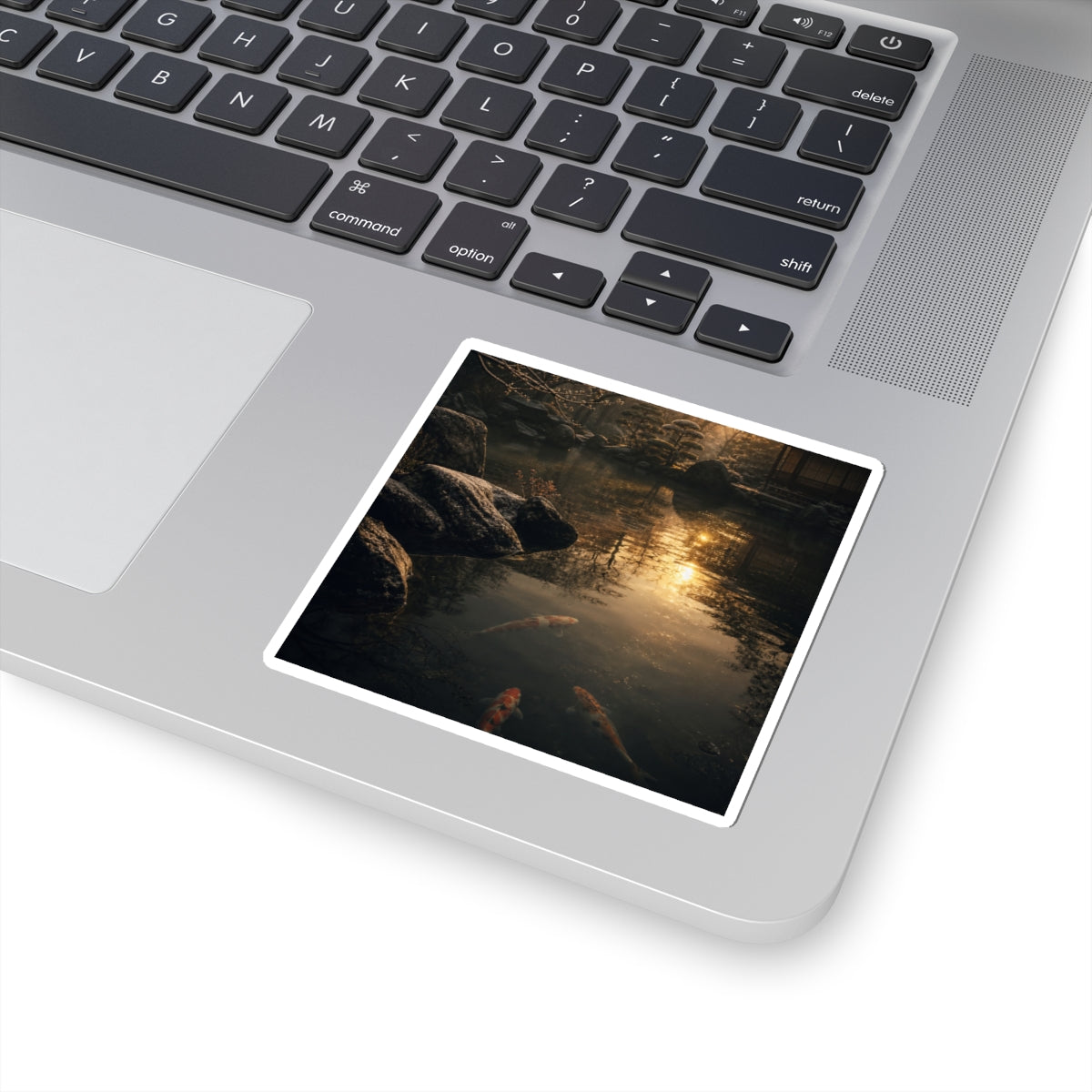 Dark Japandi Koi Pond in Golden Hour | Shadow Zen Sticker