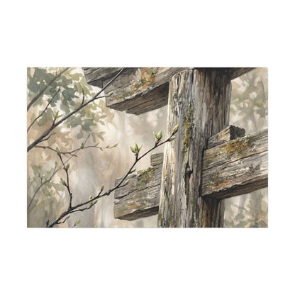 Torii Gate Spring Canvas Art | Japandi Neutral Design