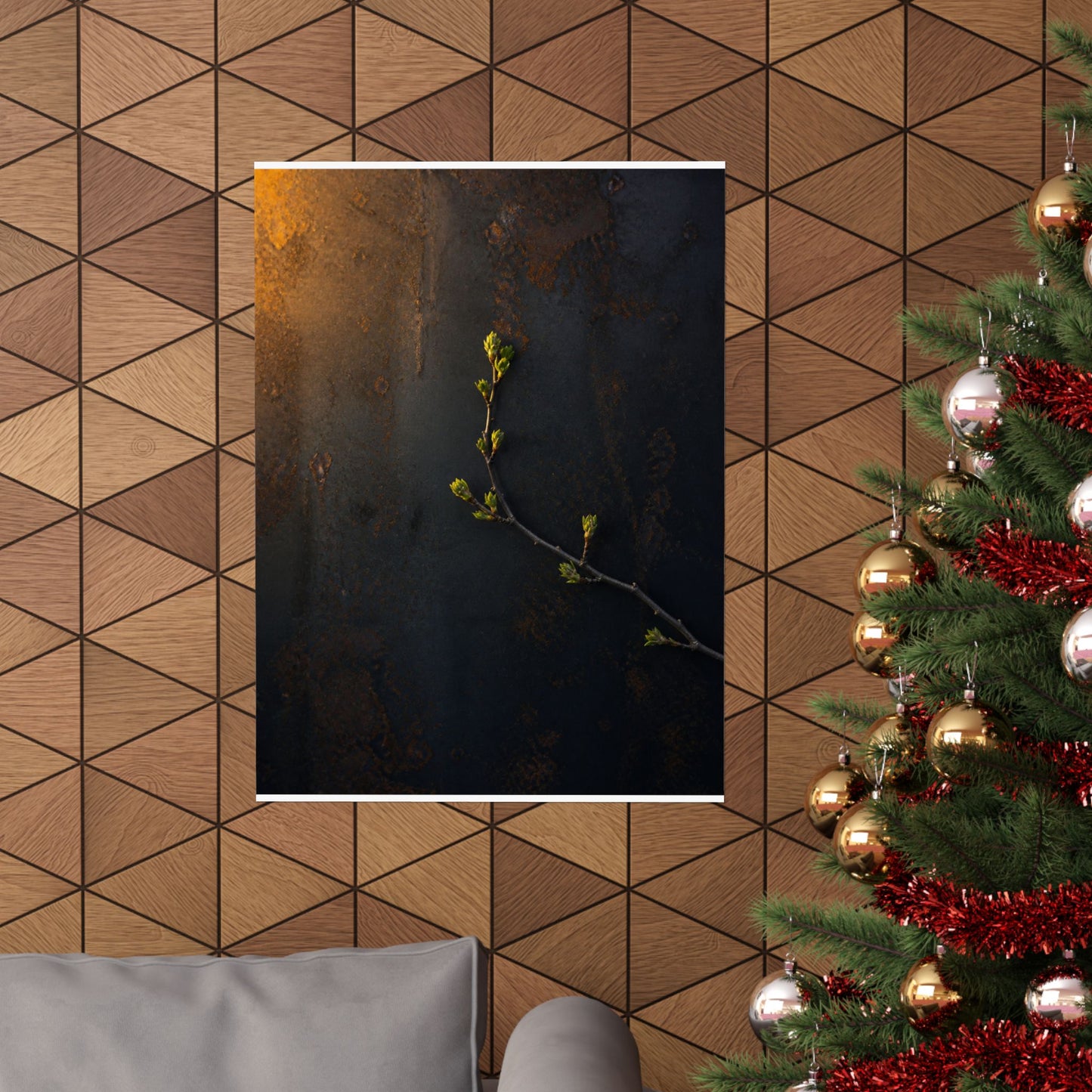 Bold Rust Patina Wall Art Print - Moody Minimal Dark Japandi