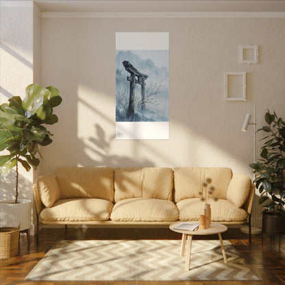 Torii Gate Canvas Art | Spring Zen Sumi E Art