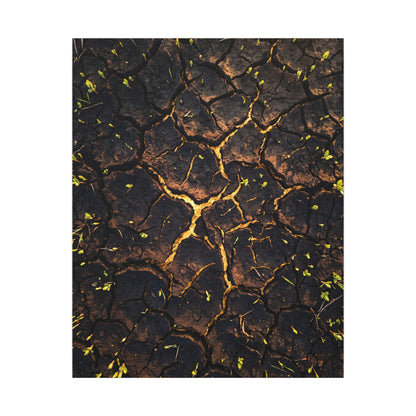 Cracked Earth Moody Minimal Canvas Art | Sophisticated Dark Japandi Art