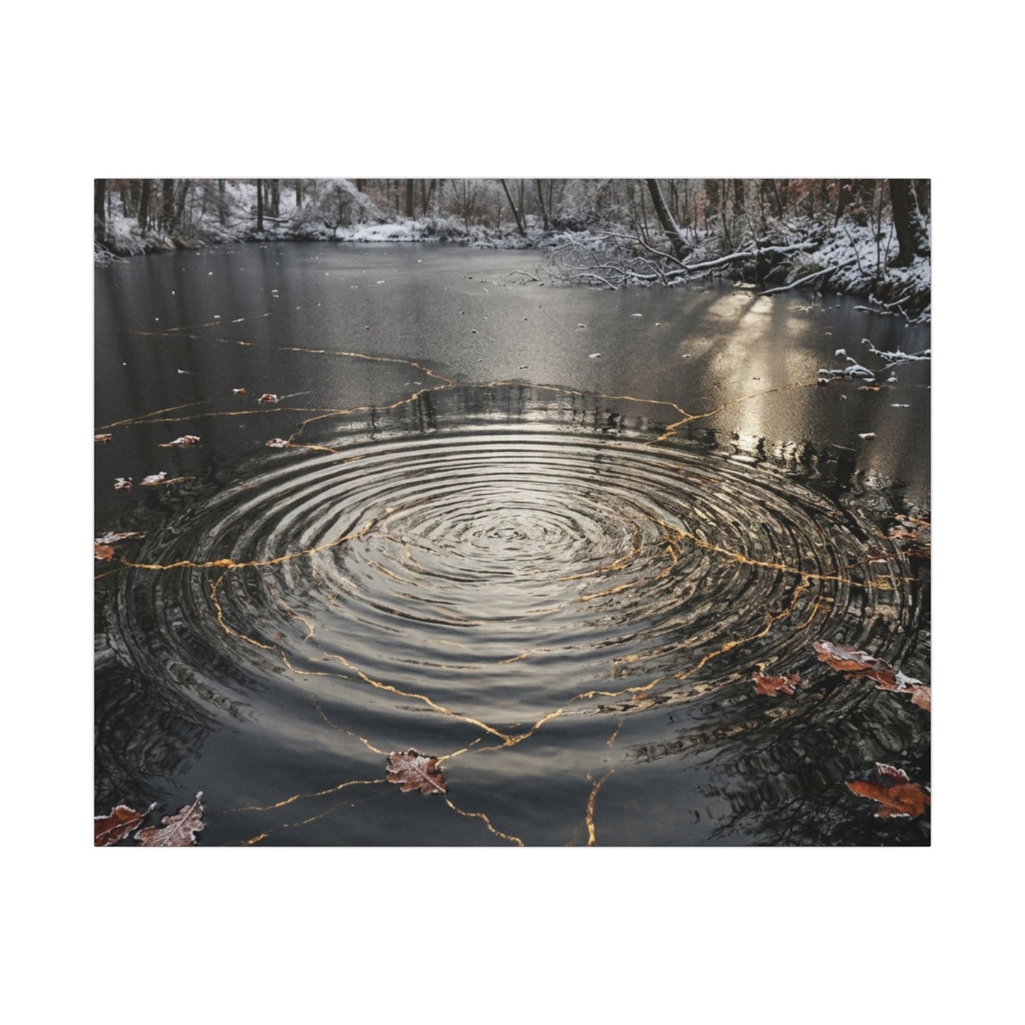 Water Ripple Broken Beauty Canvas Art | Artful Kintsugi Art