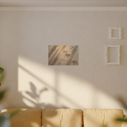 Autumn Bamboo Grove Japanese Pattern Canvas Art | Neutral Decor