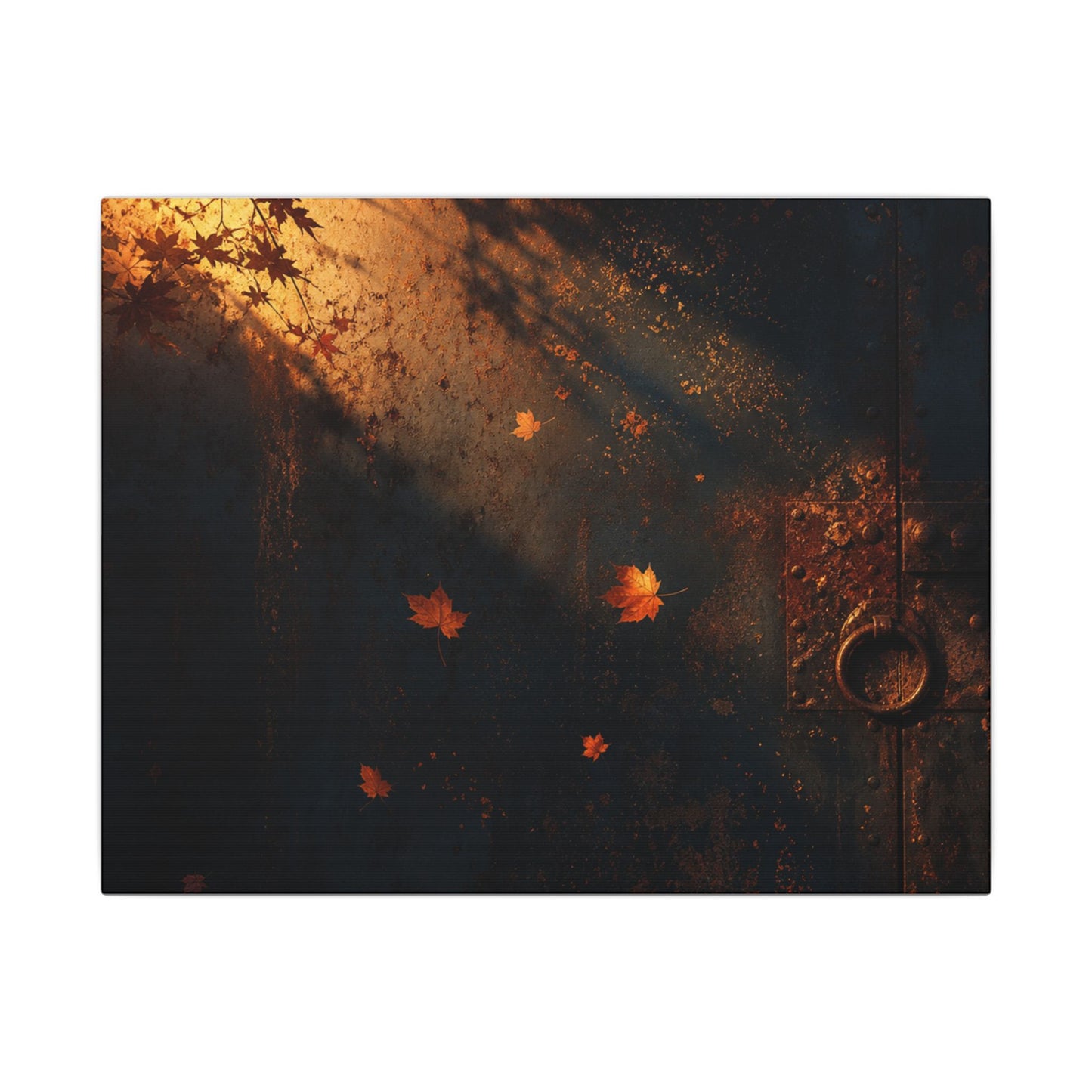 Dark Japandi Rust Patina in Golden Hour | Shadow Zen Canvas Art