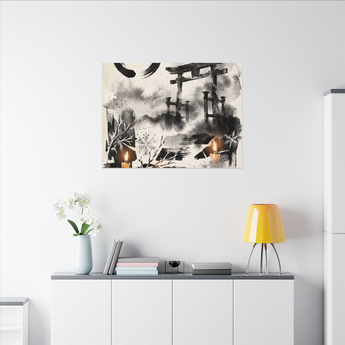 Candlelight Torii Gate Canvas Art - Zen Datsuzoku