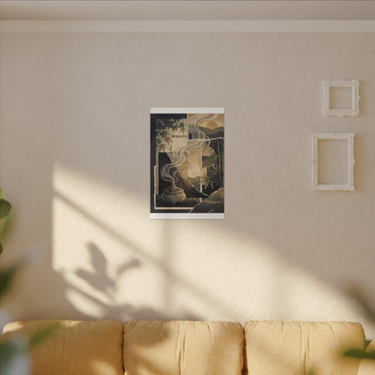 Tranquil Incense Smoke Canvas Art - Ukiyo E Inspired Zen